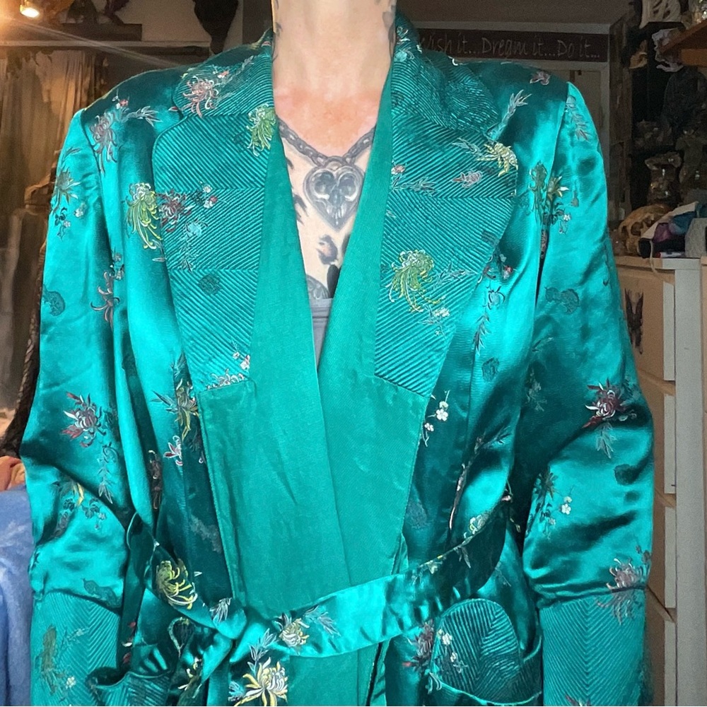 Peony gorgeous robe/trench embroidered flowers. Super Rare. - Picture 16 of 16
